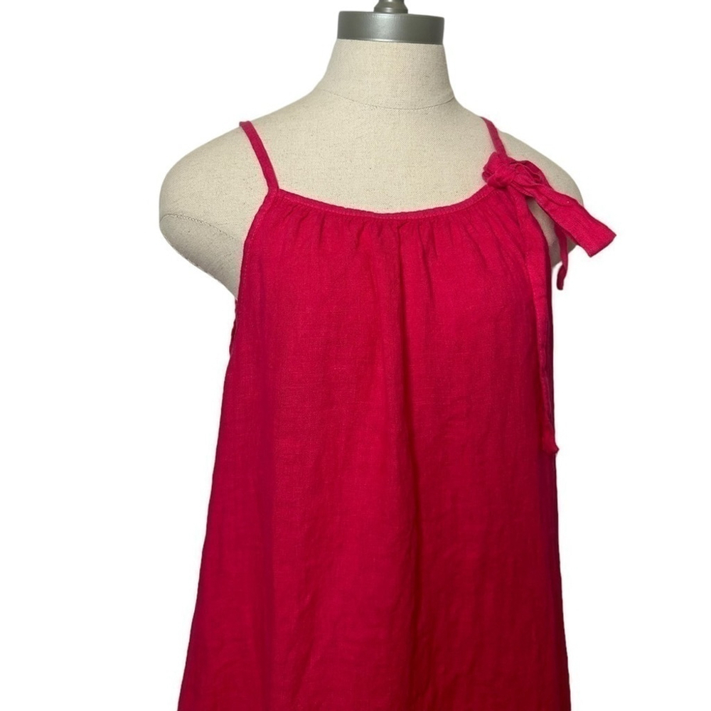 Lungo L'arno Women's Pink Linen Dress Made In Italy Summer Beach Casual Small - Picture 7 of 13